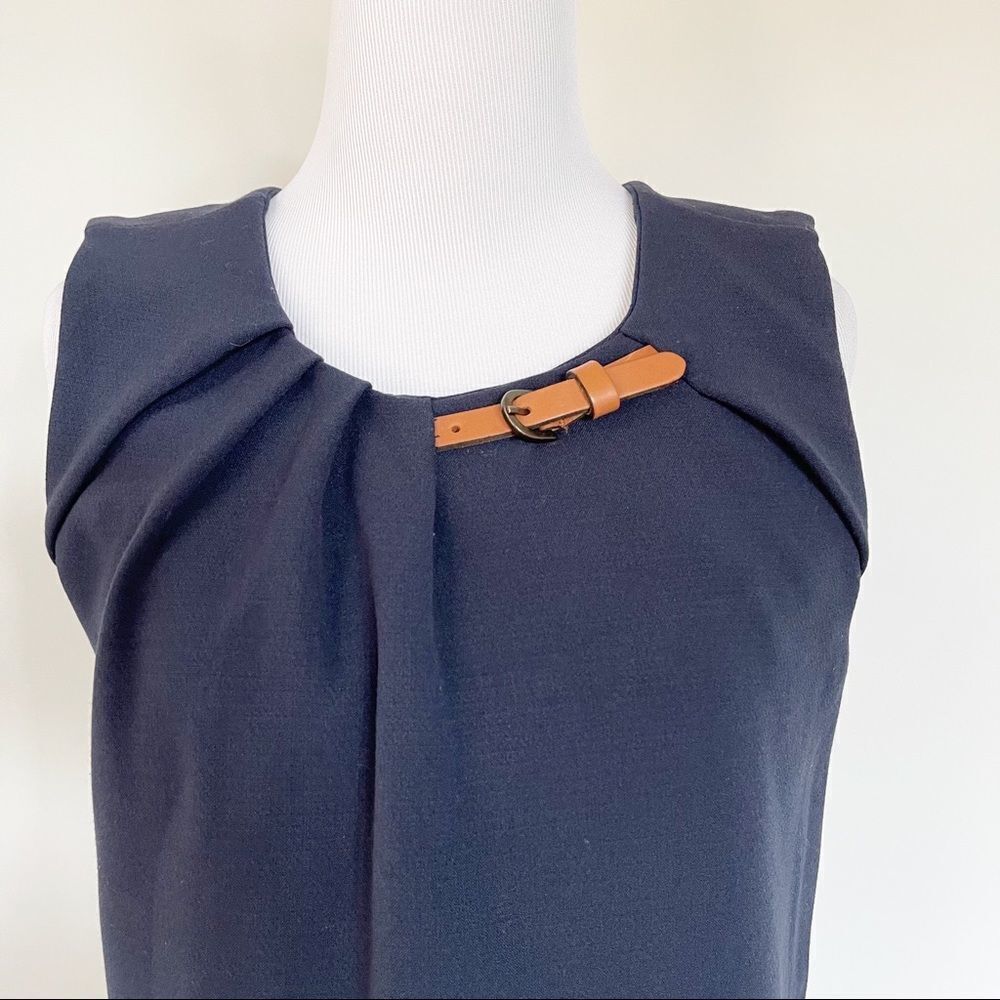 Navy Blue Massimo Dutti sleeveless Shift Dress - Picture 3 of 9